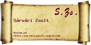 Sárvári Zsolt névjegykártya